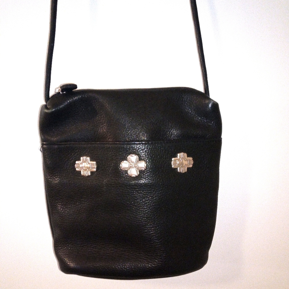 Black Leather Fossil Crossbody & Wallett